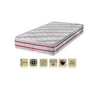 Matelas tissu bambou naturel 90x190 x 24 cm - très ferme - ame poli lattex haute densité - hypoallergénique