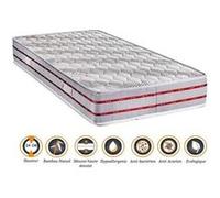 Matelas tissu bambou naturel + protège matelas 90x200 x 24 cm - très ferme - ame poli lattex haute densité - hypoallergénique G