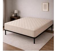 King of Dreams Ensemble Matelas Tissu Ignifuge 120x190 + Sommier Démonté + Pieds Offerts - Hauteur 25 cm - Confort Ferme - Mousse Extrêmement Durable embourrage 100% polesther - Anti feu