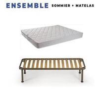 Matelas Tissu Ignifuge 120x200 + Sommier Démonté + Pieds + Oreiller Mémoire + Protège Matelas Offerts - Hauteur 20 cm - Confort Ferme - Mousse Extrêmement Durable Poli Lattex Brevettée - Anti feu G