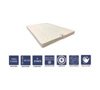 Matelas Très Ferme Pour Canapé Lit 100x200 x 15 cm - 5 zones de Confort - Noyau Poli Lattex HR Dernière Génération - Très Respirant