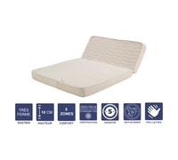 Matelas Très Ferme Pour tous BZ 120x190 x 10 cm avec Mémoire de Forme sur Face Hiver - Découpe Assise 60 cm - 5 zones de Confort - Face été et Noyau Poli Lattex HR Dernière Génération - Très Respirant