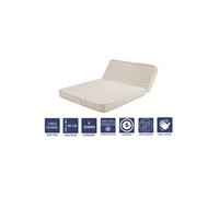 Matelas Très Ferme Pour tous BZ 140x200 x 10 cm avec Mémoire de Forme sur Face Hiver - Découpe Assise 60 cm - 5 zones de Confort - Face été et Noyau