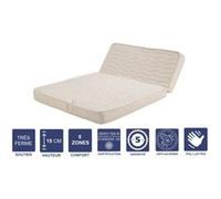 Matelas Très Ferme Pour tous BZ + Alèse 140x190 x 15 cm + Oreiller Visco - Découpe Assise 60 cm - 5 zones de Confort - Noyau Poli Lattex HR Dernière Génération - Très Respirant G