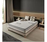 Matelas Visco-Carbone 140x190 cm - Mousse mémoire de forme HR,Blue Latex,Hypoallergénique - Face été/hiver - 7 Zones - Épais