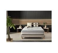 | matelas visco-carbone 160x200x30 cm | multicouches hr | soutien blue latex - haute qualité | 7 zones - épais - ergonomique | réversible - oeko-tex