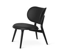 Mater Chaise longue The Lounge Chair cuir noir. support en hêtre laqué noir