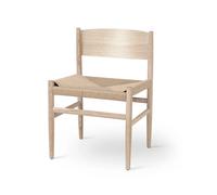 Mater Chaise Nestor chêne laqué mat. siège teinté naturel
