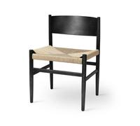 Mater Chaise Nestor hêtre noir. cordon en papier de couleur naturelle
