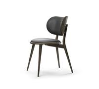 Mater Chaise The Dining Chair cuir noir. support en chêne gris sirka