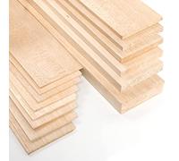 Materia Prima Bois de Balsa pour l'Artisanat et les Projets. Planche Léger pour Maquettes et Modélisme d'Avions. Feuille de Balsa Facile à Couper. Feuille de 10 x 100 cm. 2,5 mm paquet de 2 unités.