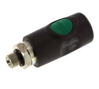 Matériau composite DN 7.4 Coupleur pneumatique de sécurité Douille avec bouton-poussoir G 1/4 pouce mâle