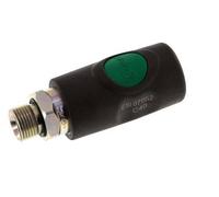 Matériau composite DN 7.4 Coupleur pneumatique de sécurité Douille avec bouton-poussoir G 3/8 pouce mâle