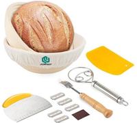 Matériel de boulangerie pour un usage quotidien, kit 2 pièces, 23 cm, saladier rond pour pétrir la pâte, moules à pâtisserie avec housse en coton, planche à découper, couteau de boulangerie avec 5 lam