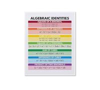 Math Study Aid Poster Algebraic Formula Chart Set Educational Wall Art for Classroom Home Office Decor Math Lovers Gift for Teacher Student(Unframed,12X18inch(30X45cm))
