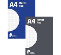 Mathématiques A4, Papier Quadrillé Bloc-Notes - 5mm Graphique Lignes Carrés - 100 Pages - par Pennine