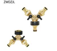 Mathiateur d'eau du robinet en laiton, 3/4 "femelle, 2 voies, 16mm, continents, robinet de jardin, connecteur rapide en Y, assujetd'irrigation, adaptateur de tuyau, 1 pièce B