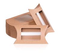 MATICAN Boîtes-cadeaux en Coussin, Pack de 40 Boîtes avec Fenêtres, Mini Boîtes Kraft, 12,7 x 7,6 x 3 cm