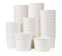 MATICAN Lot de 100 gobelets jetables en papier pour crème glacée - 265 ml - Gobelets pour dessert jetables pour aliments chauds ou froids, fournitures de fête, gobelets pour sorbet, yaourt glacé