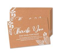 MATICAN Lot de 50 cartes de remerciement pour votre commande, cartes de remerciement en kraft, 10,2 x 15,2 cm, format carte postale
