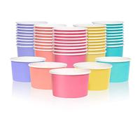 MATICAN Lot de 50 coupes à crème glacée en papier, bols jetables pour dessert 5,5 oz, 5 couleurs pastel
