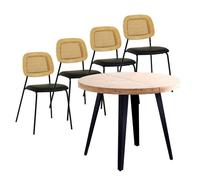 MATIKA - Ensemble de repas table et chaises Noir