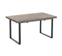 MATIKA - Table repas extensible bois foncé et acier noir L180 Marron