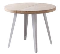 MATIKA - Table repas ronde extensible pied blanc D100 Blanc