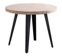 MATIKA - Table repas ronde extensible pied noir D 100 Noir
