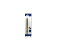 Staedtler Noris 120, Crayons à papier 2B en bois de haute qualité, Étui blister de 2 crayons 2B, 120-0 BK2D