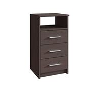 MATKAM Commode à tiroirs 3SO d'aspect Classique, H75 x L40 x 35 cm, avec 3 tiroirs et Un Compartiment de Rangement Ouvert, glissières en métal, Disponible en différentes Finitions (wengé)