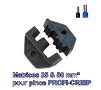 Matrice PROFI-CRIMP pour embouts de câblage 25 & 50 mm² sertissage trapézoïdal
