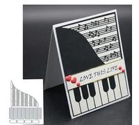 Matrices de découpe en métal pour cadre de musique, notes de piano de Noël, branches de fleurs, feuilles pour bricolage, scrapbooking, album, gaufrage, décoration de papier, fabrication de cartes