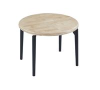 MATRIX - Table de repas ronde extensible bois et acier noir D100 Noir