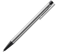 Matt Black Logo - Ballpoint Pen In A Stylish And Robust Stainless Steel Barrel - With Large Capacity M 16 Medium Tip Refill In Black