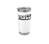 Matt Graffiti Nom personnalisé Noir Blanc Lettrage Gobelet isotherme en acier inoxydable double paroi