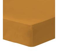MATT & ROSE Drap Housse Coton LAVÉ uni 100% Coton | Caramel | 90x190/200 cm bonnet 30 cm | Pour matelas 1 personne | Coton lavé doux au toucher | Certification Oeko-Tex