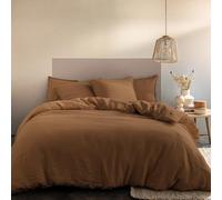 MATT & ROSE Housse de Couette Passion Lin Unie 100% Lin lavé | Ecorce | 260x240 cm | Chambre adulte, lit 2 places | Doux et respirant | Fermeture boutons | Certification Oeko-Tex