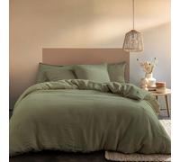 MATT & ROSE Housse de Couette Passion Lin Unie 100% Lin lavé | Sauge | 260x240 cm | Chambre adulte, lit 2 places | Doux et respirant | Fermeture boutons | Certification Oeko-Tex