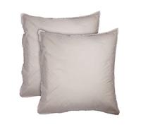 MATT & ROSE Lot de 2 taies d'oreiller Coton LAVÉ à Franges 100% Coton | Coloris Lin | 65x65 cm | Pour oreiller carré | Coton lavé doux au toucher | Certification Oeko-Tex