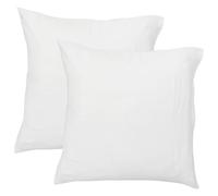 MATT & ROSE Lot de 2 taies d'oreiller Gaze DE Coton Unies 100% Coton | Blanc | 65x65 cm | Pour oreiller carré | Double gaze de qualité supérieure | Certification Oeko-Tex