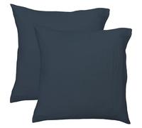 MATT & ROSE Lot de 2 taies d'oreiller Gaze DE Coton Unies 100% Coton | Bleu paon | 65x65 cm | Pour oreiller carré | Double gaze de qualité supérieure | Certification Oeko-Tex