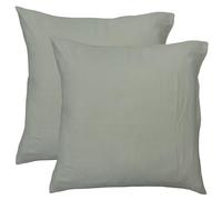 MATT & ROSE Lot de 2 taies d'oreiller Gaze DE Coton Unies 100% Coton | Lichen | 65x65 cm | Pour oreiller carré | Double gaze de qualité supérieure | Certification Oeko-Tex
