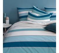MATT & ROSE Tendance OCÉANE Parure de lit 2 Personnes | 100% Coton | Oeko-TEX | Housse de Couette 260x240cm + 2 Taies d'oreiller 65x65cm | Imprimé Mixte | Bleu