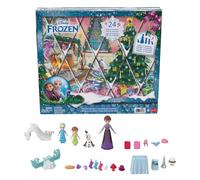 Mattel Disney La Reine des Neiges Calendrier de l’Avent avec Mini-poupées Anna et Elsa Jeunes, 24 Jours de Surprises, Dont Une Figurine Olaf, Une poupée Reine Iduna, Une balançoire à Bascule, JLJ06