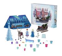 Mattel Disney La Reine des Neiges Calendrier de l?Avent avec mini-figurines Anna et Elsa, 2 figurines d?amis, sable à modeler et 24 accessoires de jeu, inspiré de L?aventure givrée d?Olaf, HWX20