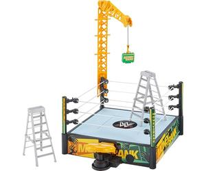 Mattel WWE Money in The Bank Ensemble de Jeu avec 2 Modes de Jeu et Plus de 40 Sons et Phrases, Comprend Une Grue de Lanceur, des échelles et Une Mallette, 33 x 50 cm