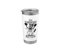 MATTHEW - beau nom de garçon avec un petit démon mignon Gobelet isotherme en acier inoxydable double paroi