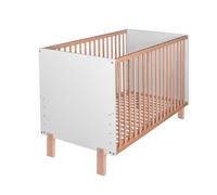 MATTI Lit bébé évolutif à barreaux pieds droits vernis écologique design moderne