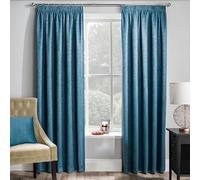 Mattrixx Rideaux prêts à poser thermiques avec plis Bord avec bande, Matrix- Teal, 66"Wide x 72"Drop - 168cm x 183cm